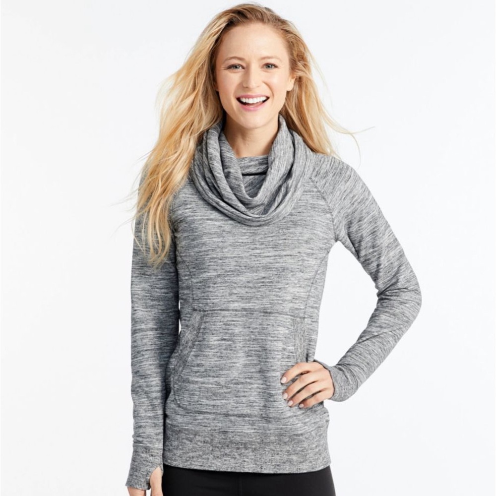 L.L. Bean‎ Cozy Cowl Neck Pullover Sweatshirt Gray Marl | Medium